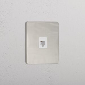 Grove Gniazdo RJ45 w pojedynczej ramce – Polerowany nikiel, Biały