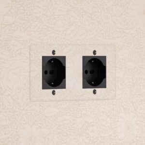 Kew Gniazdo Schuko/Bipasso x 2 w podwójnej ramce – Przezroczysty, Czarny