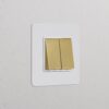 Kew Włącznik klawiszowy x 2 w pojedynczej ramce – Antyczny mosiądz do malowania, Biały