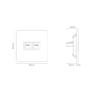 Grove Gniazdo RJ45 x 2 w pojedynczej ramce – Brąz, Czarny