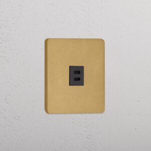 Grove Gniazdo USB-C 30 W w pojedynczej ramce – Antyczny mosiądz, Czarny