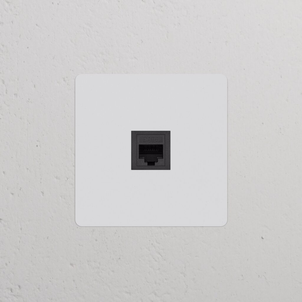 Kew Gniazdo RJ45 w pojedynczej ramce – Do malowania, Czarny