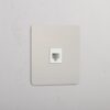 Kew Gniazdo RJ45 w pojedynczej ramce – Polerowany nikiel, Biały