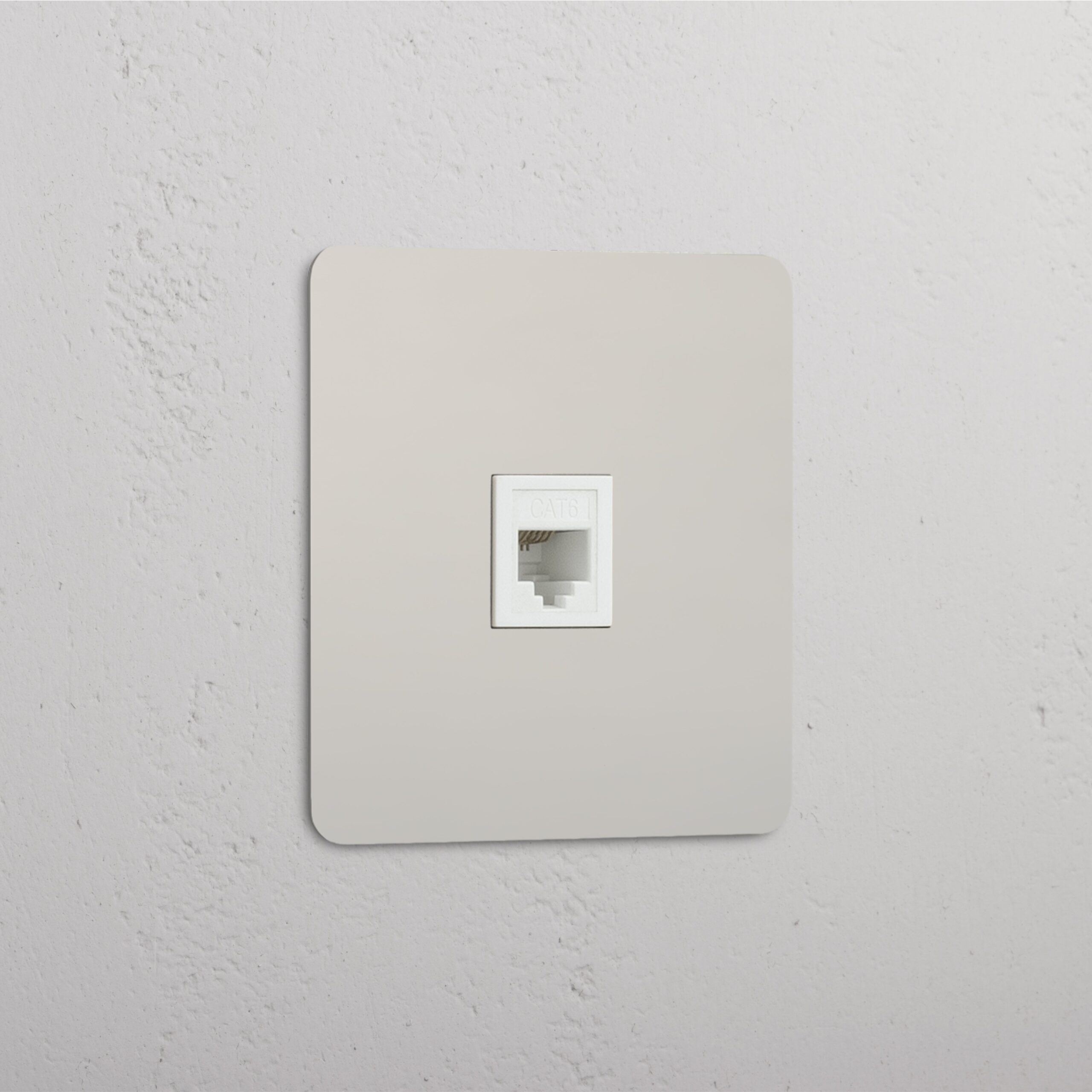 Kew Gniazdo RJ45 w pojedynczej ramce – Polerowany nikiel, Biały