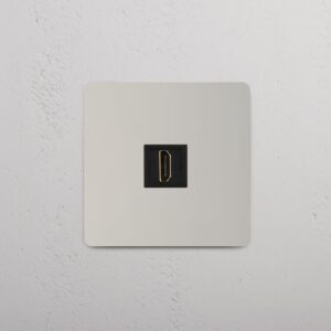 Kew Gniazdo HDMI w pojedynczej ramce – Polerowany nikiel, Czarny