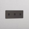 Grove Gniazdo USB-C 30 W x 3 w potrójnej ramce – Brąz, Czarny