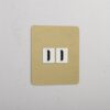 Kew Gniazdo HDMI x 2 w pojedynczej ramce – Antyczny mosiądz, Biały