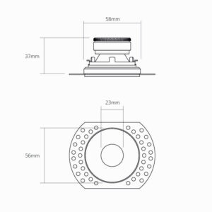 Buxton ognioodporna stała oprawa oświetleniowa typu downlight bez obudowy 35 mm, Biały