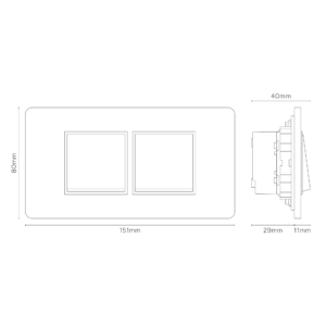 Grove IT Grove 4-Module 2x Rocker Switch – Paintable Satin Nickel White