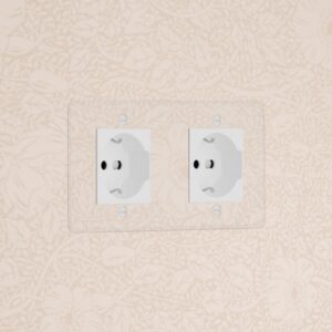 Kew Gniazdo Schuko/Bipasso x 2 w podwójnej ramce – Przezroczysty, Biały