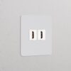Kew Gniazdo HDMI x 2 w pojedynczej ramce – Do malowania, Biały