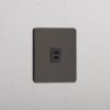 Grove Gniazdo USB-C 30 W w pojedynczej ramce – Brąz, Czarny