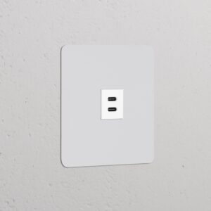 Kew Gniazdo USB-C 30 W w pojedynczej ramce – Do malowania, Biały
