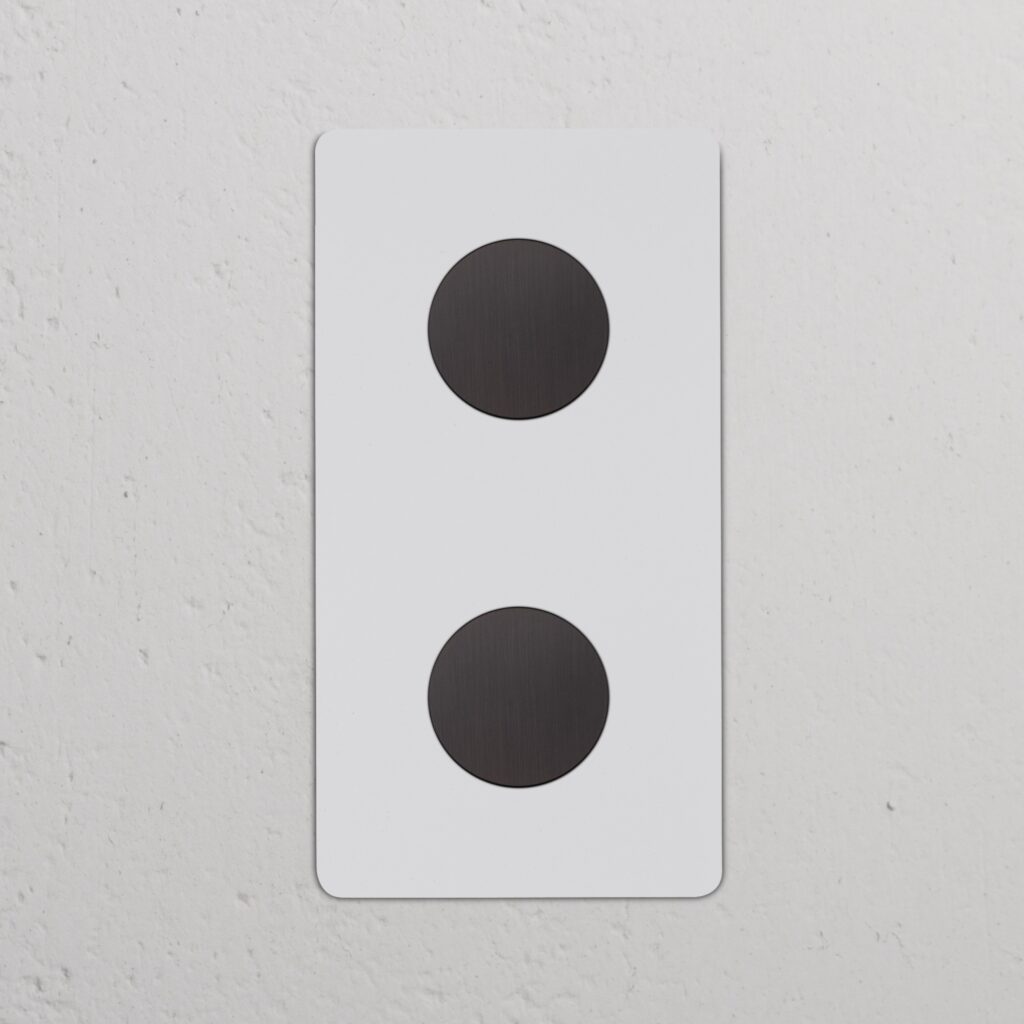 Kew Double 2x Vertical Dimmer Switch – Paintable Bronze