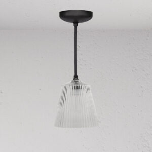 Richmond średnia lampa wisząca z ryflowanym szkłem – Brąz