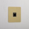 Kew Gniazdo RJ45 w pojedynczej ramce – Antyczny mosiądz, Czarny