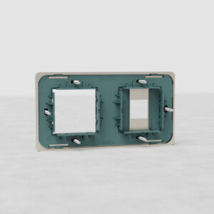 Grove Podwójna ramka modułowa na 1 x 45 mm moduł oraz 1 x keystone – Satynowy nikiel