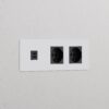 Kew Gniazdo USB-C 30 W i Schuko/Bipasso x 2 w potrójnej ramce – Do malowania, Czarny