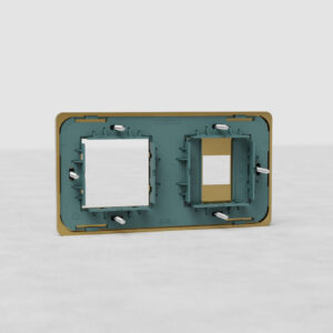 Grove Podwójna ramka modułowa na 1 x 45 mm moduł oraz 1 x keystone – Antyczny mosiądz