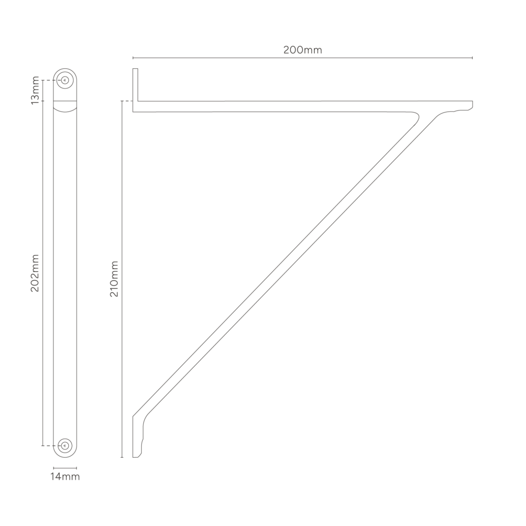 Brixton wspornik do półki 200 mm – Satynowy nikiel