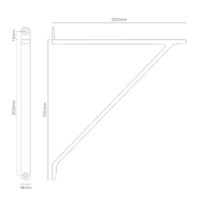 Brixton wspornik do półki 200 mm – Satynowy nikiel