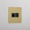 Kew Gniazdo RJ45 i HDMI w pojedynczej ramce – Antyczny mosiądz, Czarny