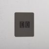 Kew Gniazdo HDMI x 2 w pojedynczej ramce – Brąz, Czarny