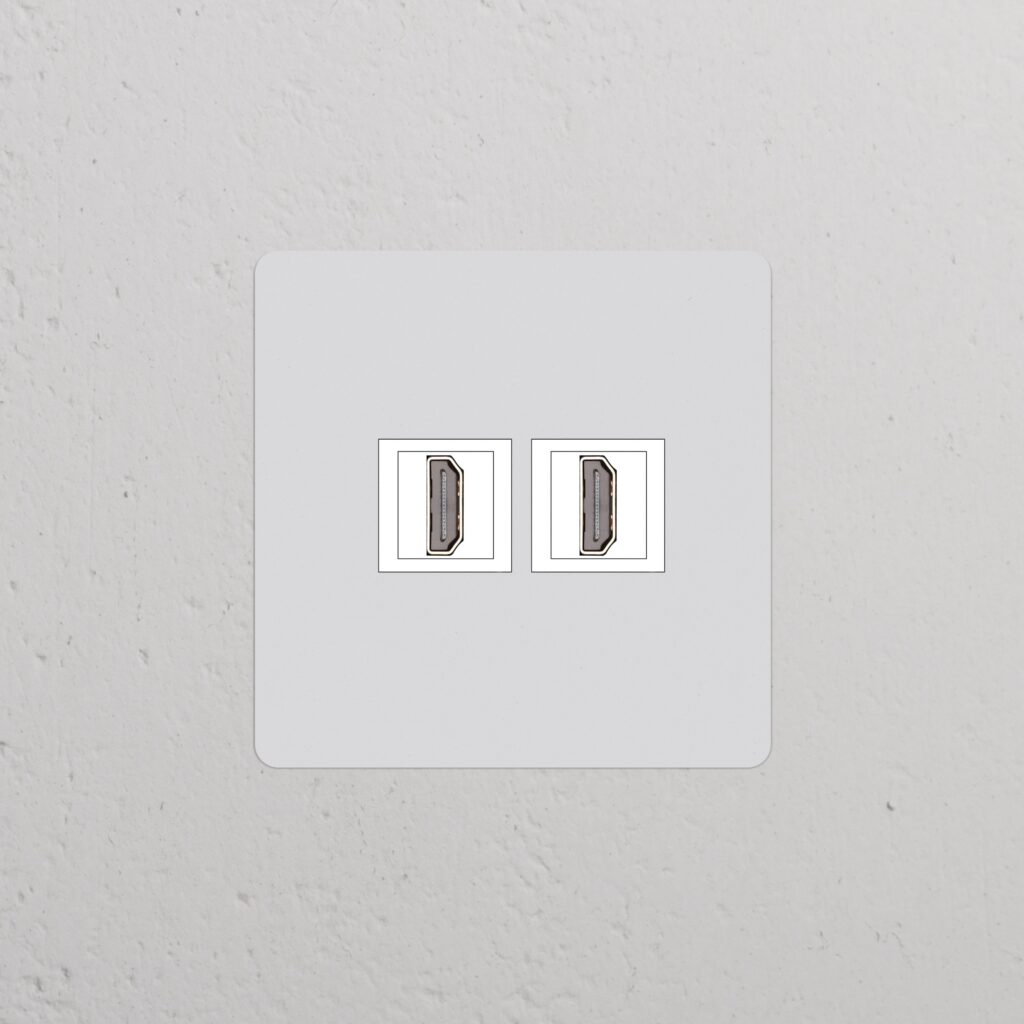 Kew Gniazdo HDMI x 2 w pojedynczej ramce – Do malowania, Biały