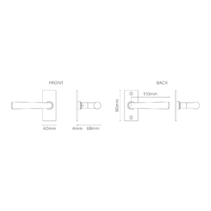 Apsley klamka do drzwi ze sprężyną i krótkim szyldem – Polerowany nikiel