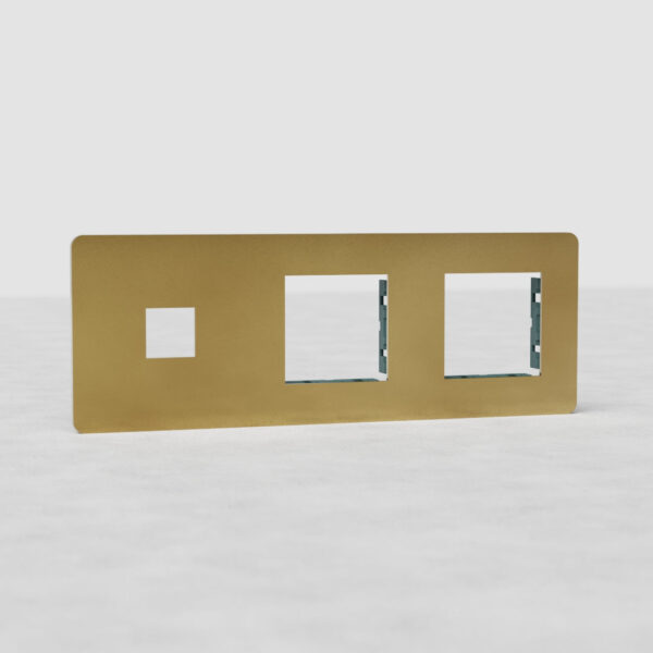 Grove Potrójna ramka modułowa na 2 x 45 mm moduły oraz 1 x keystone – Antyczny mosiądz