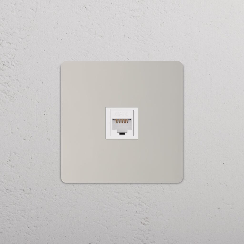 Grove Gniazdo RJ45 w pojedynczej ramce – Polerowany nikiel, Biały