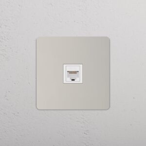 Grove Gniazdo RJ45 w pojedynczej ramce – Polerowany nikiel, Biały