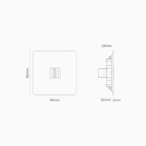 Kew Gniazdo HDMI w pojedynczej ramce – Do malowania, Biały