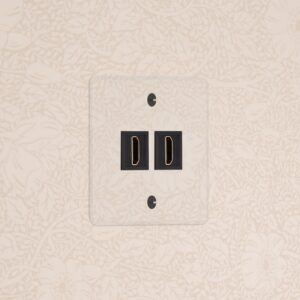 Kew Gniazdo HDMI x 2 w pojedynczej ramce – Przezroczysty, Czarny