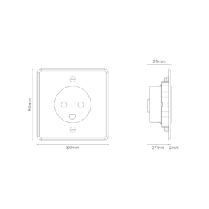 Kew Gniazdo duńskie typu K w pojedynczej ramce – Przezroczysty, Biały