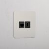 Kew Gniazdo RJ45 i HDMI w pojedynczej ramce – Polerowany nikiel, Czarny