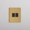 Grove Gniazdo HDMI x 2 w pojedynczej ramce – Antyczny mosiądz, Czarny