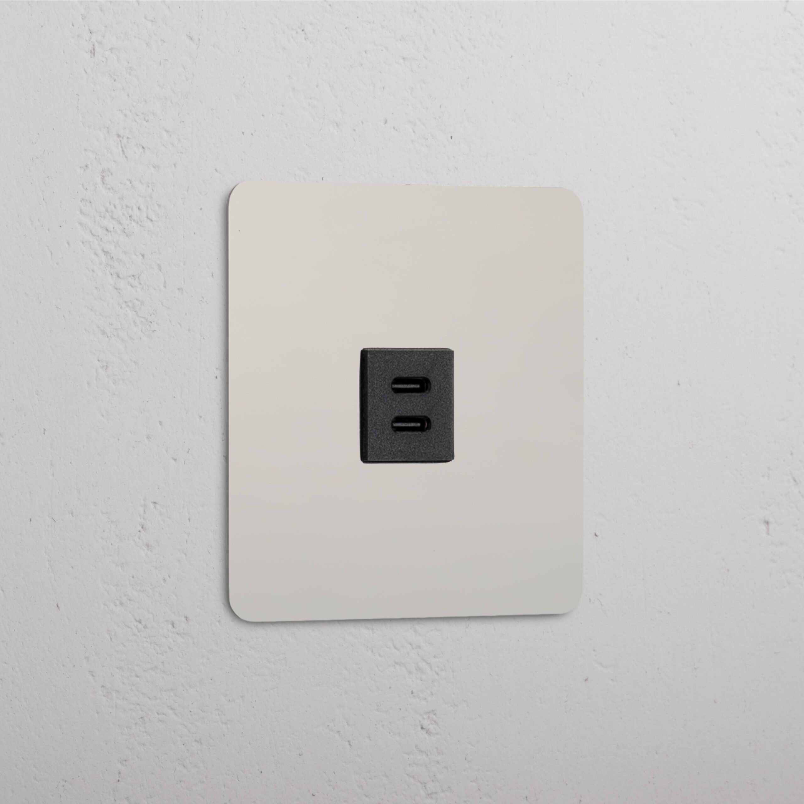 Kew Gniazdo USB-C 30 W w pojedynczej ramce – Polerowany nikiel, Czarny
