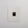 Kew Gniazdo RJ45 w pojedynczej ramce – Polerowany nikiel, Czarny