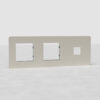 Kew Potrójna ramka modułowa na 1 x keystone oraz 2 x moduły 45 mm – Satynowy nikiel