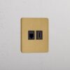 Grove Gniazdo RJ45 i HDMI w pojedynczej ramce – Antyczny mosiądz, Czarny