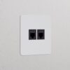 Kew Gniazdo RJ45 x 2 w pojedynczej ramce – Do malowania, Czarny