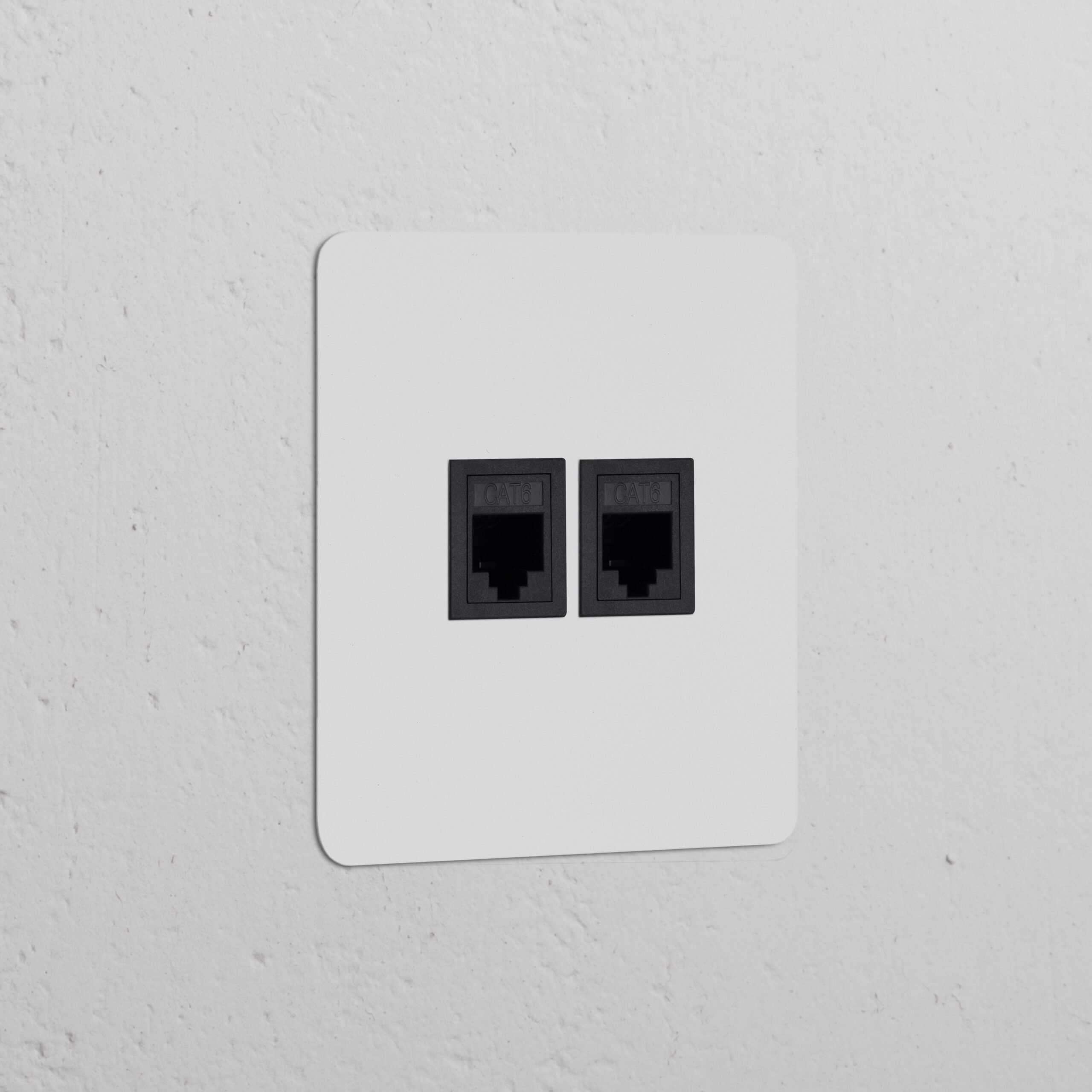Kew Gniazdo RJ45 x 2 w pojedynczej ramce – Do malowania, Czarny
