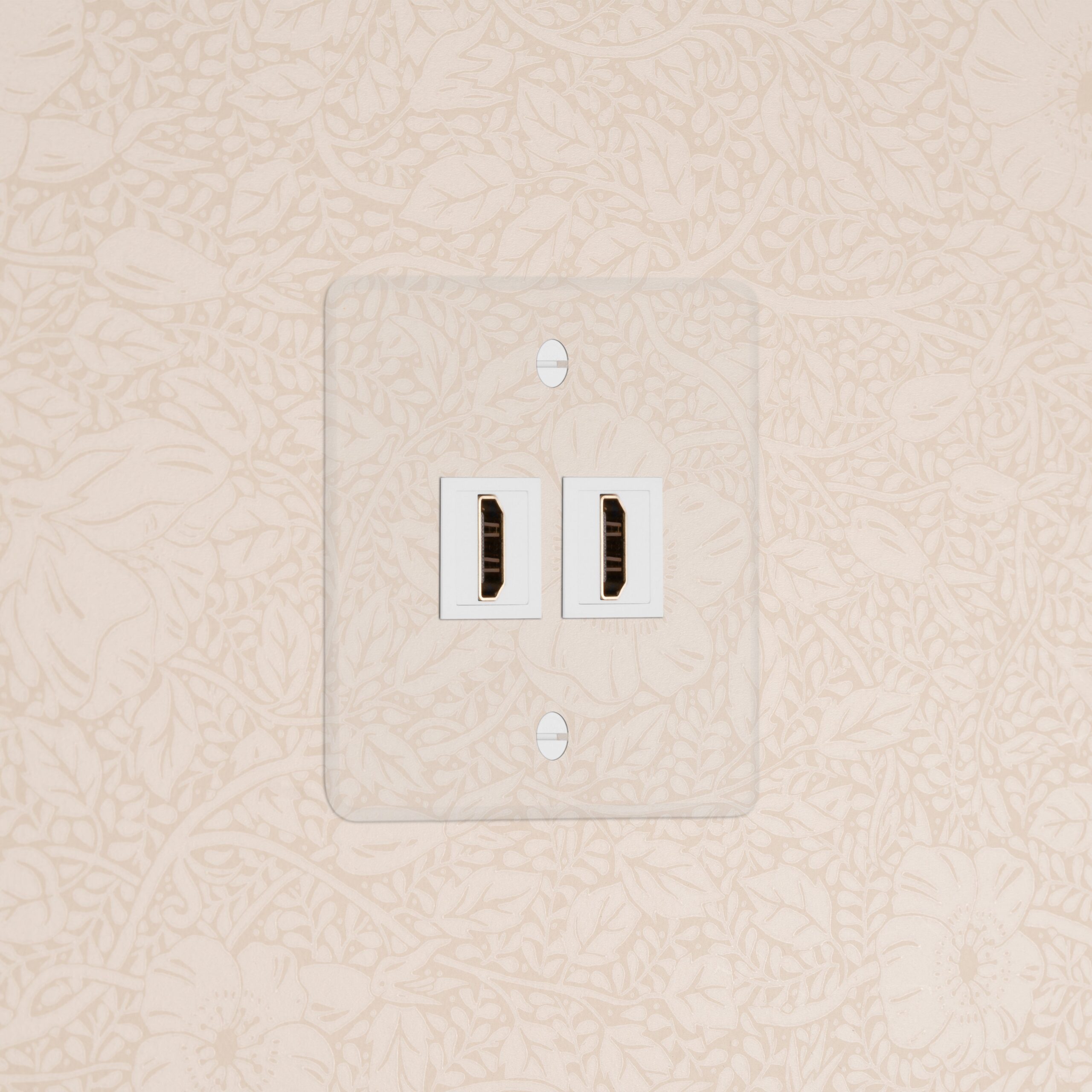 Kew Gniazdo HDMI x 2 w pojedynczej ramce – Przezroczysty, Biały