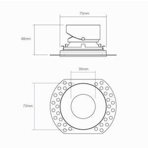 Buxton ognioodporna z możliwością regulacji oprawa oświetleniowa typu downlight bez obudowy 50 mm, Biały
