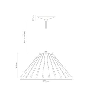 Cotswold średnia lampa wisząca z delikatną porcelaną – Satynowy nikiel