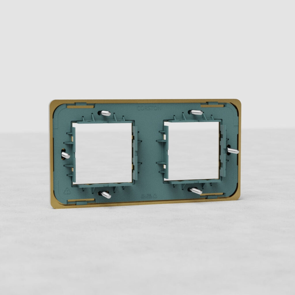 Grove Podwójna ramka modułowa na 2 x 45 mm moduły – Antyczny mosiądz