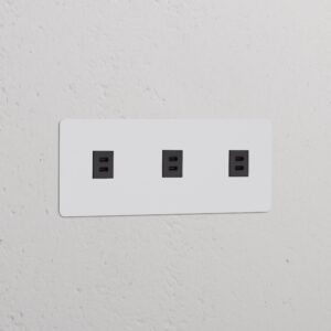 Kew Gniazdo USB-C 30 W x 3 w potrójnej ramce – Do malowania, Czarny