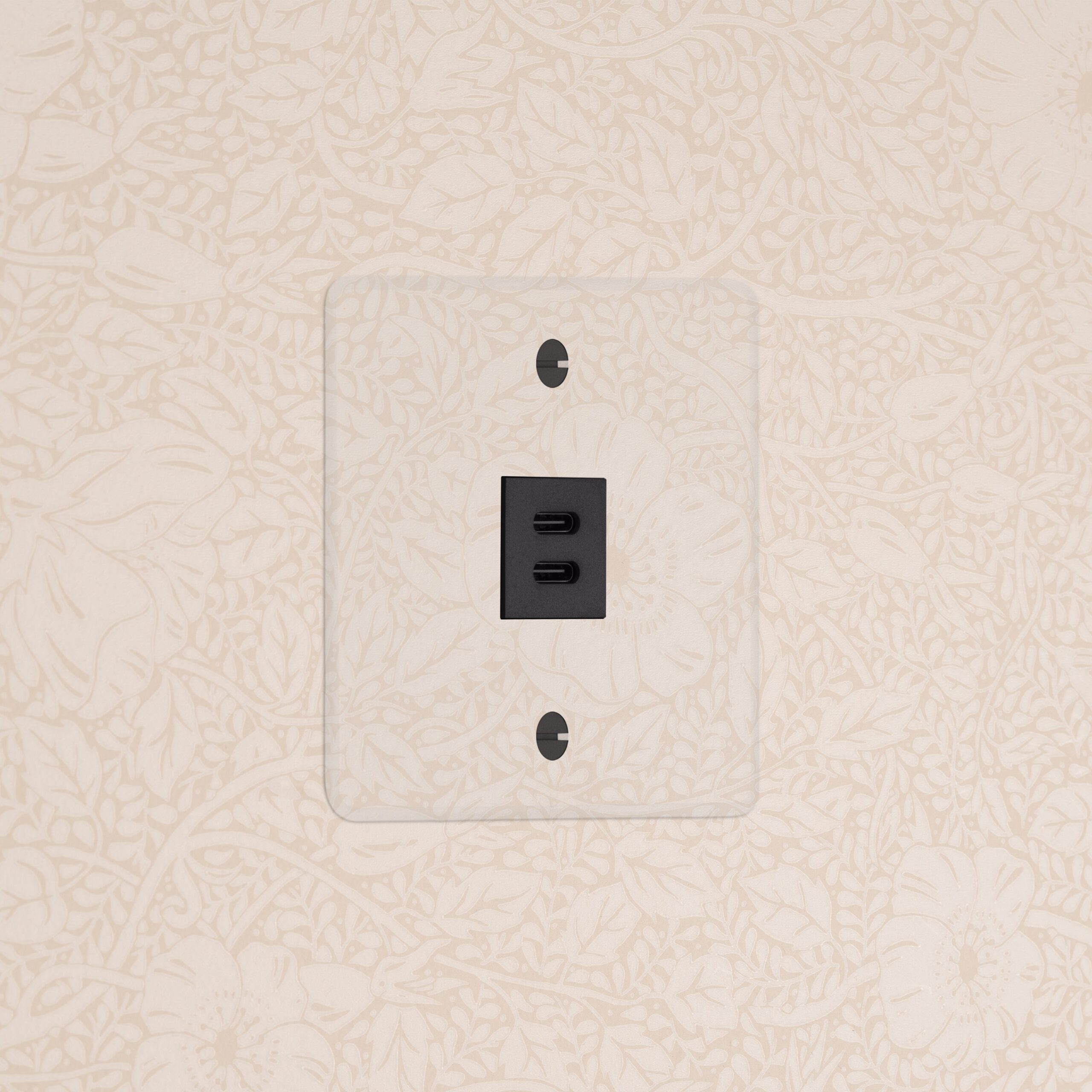 Kew Gniazdo USB-C 30 W w pojedynczej ramce – Przezroczysty, Czarny