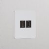 Kew Gniazdo HDMI x 2 w pojedynczej ramce – Do malowania, Czarny